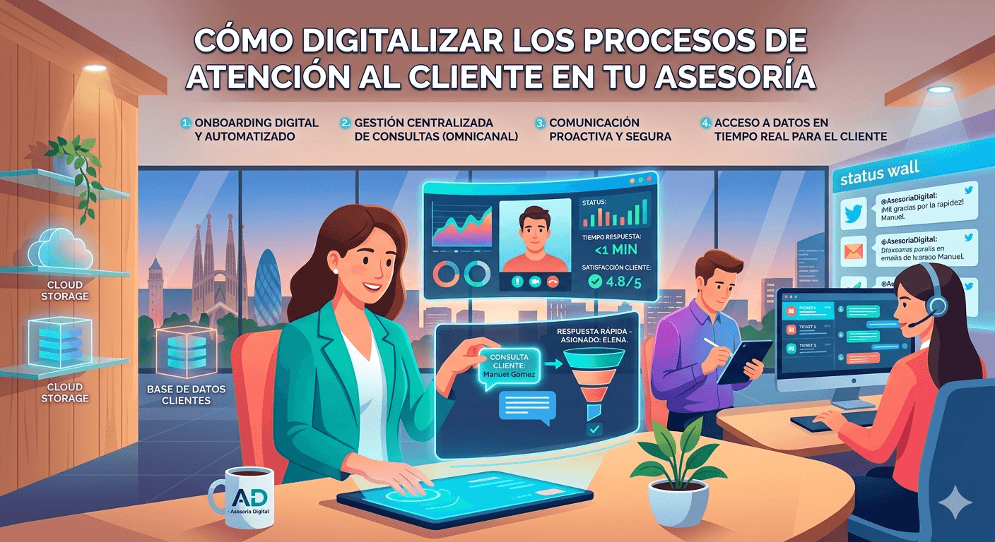 Cómo digitalizar los procesos de atención al cliente en tu asesoría | Guía práctica