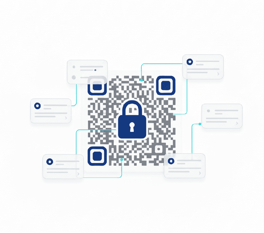 Il·lustració sobre traçabilitat amb codi QR