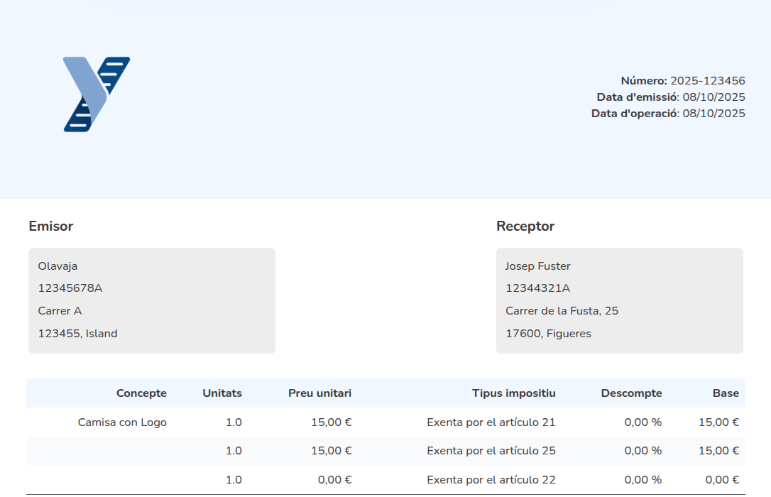 Facturas profesionales, listas para enviar
